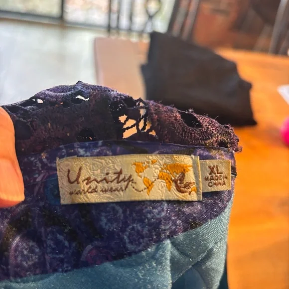 Unity World Wear women’s velour boho fairy grunge Y2K tunic top blue XL - Picture 7 of 7